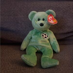Ty Green Soccer Bear Plush